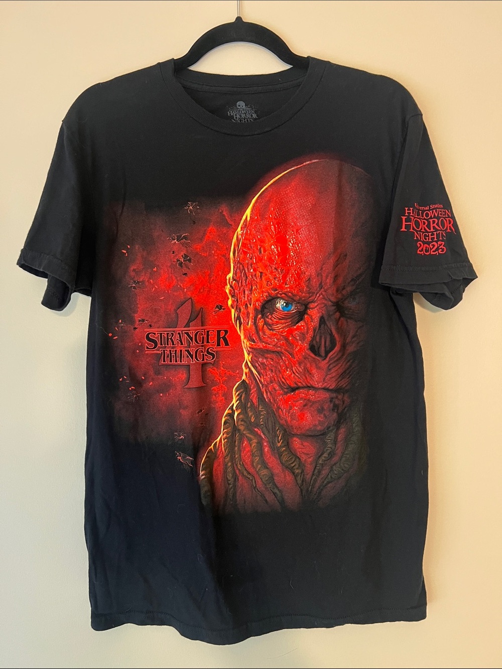 Netflix Black Short-Sleeve Tee with Red Demogorgon Graphic